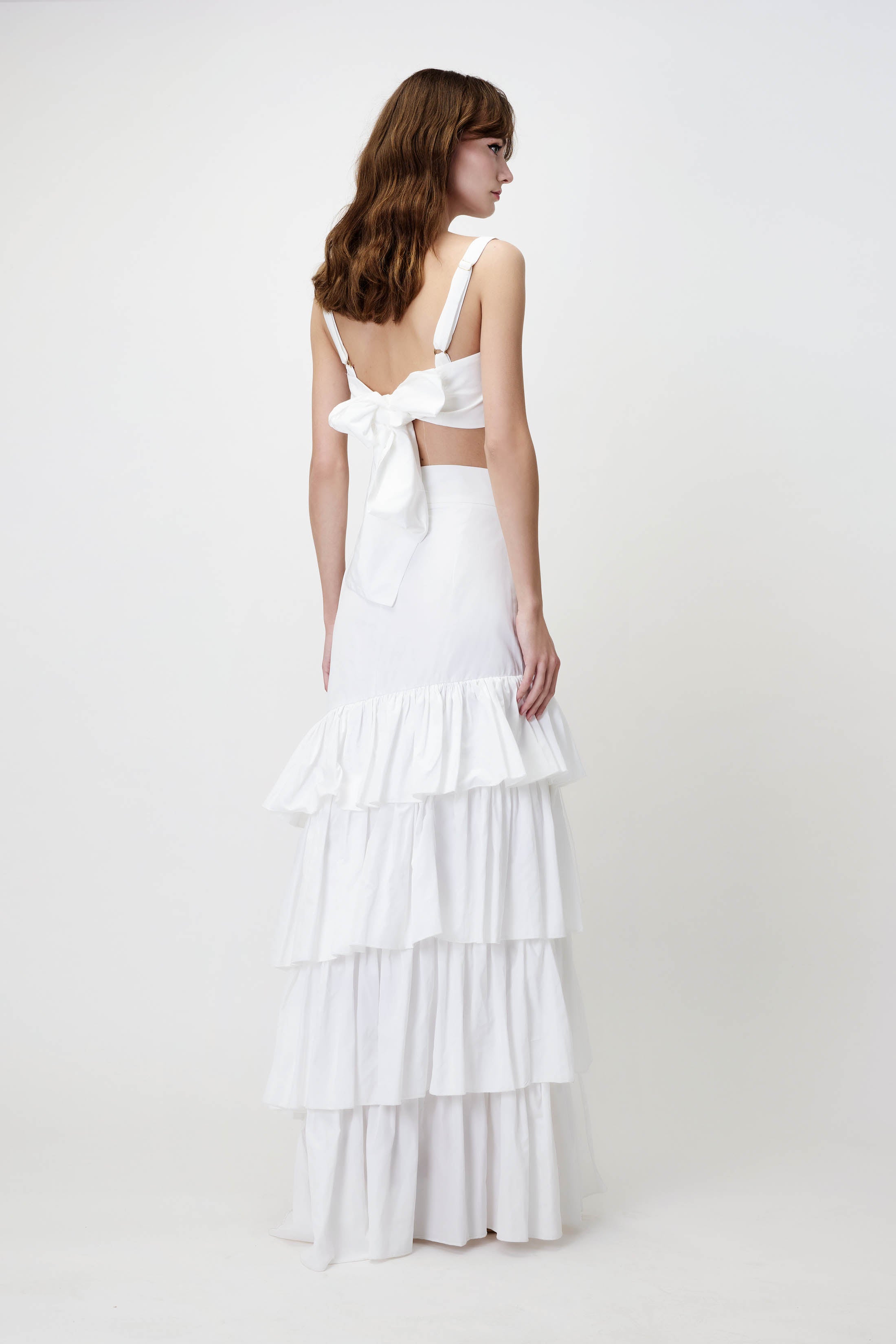 Top & Skirt Set in Taffeta White