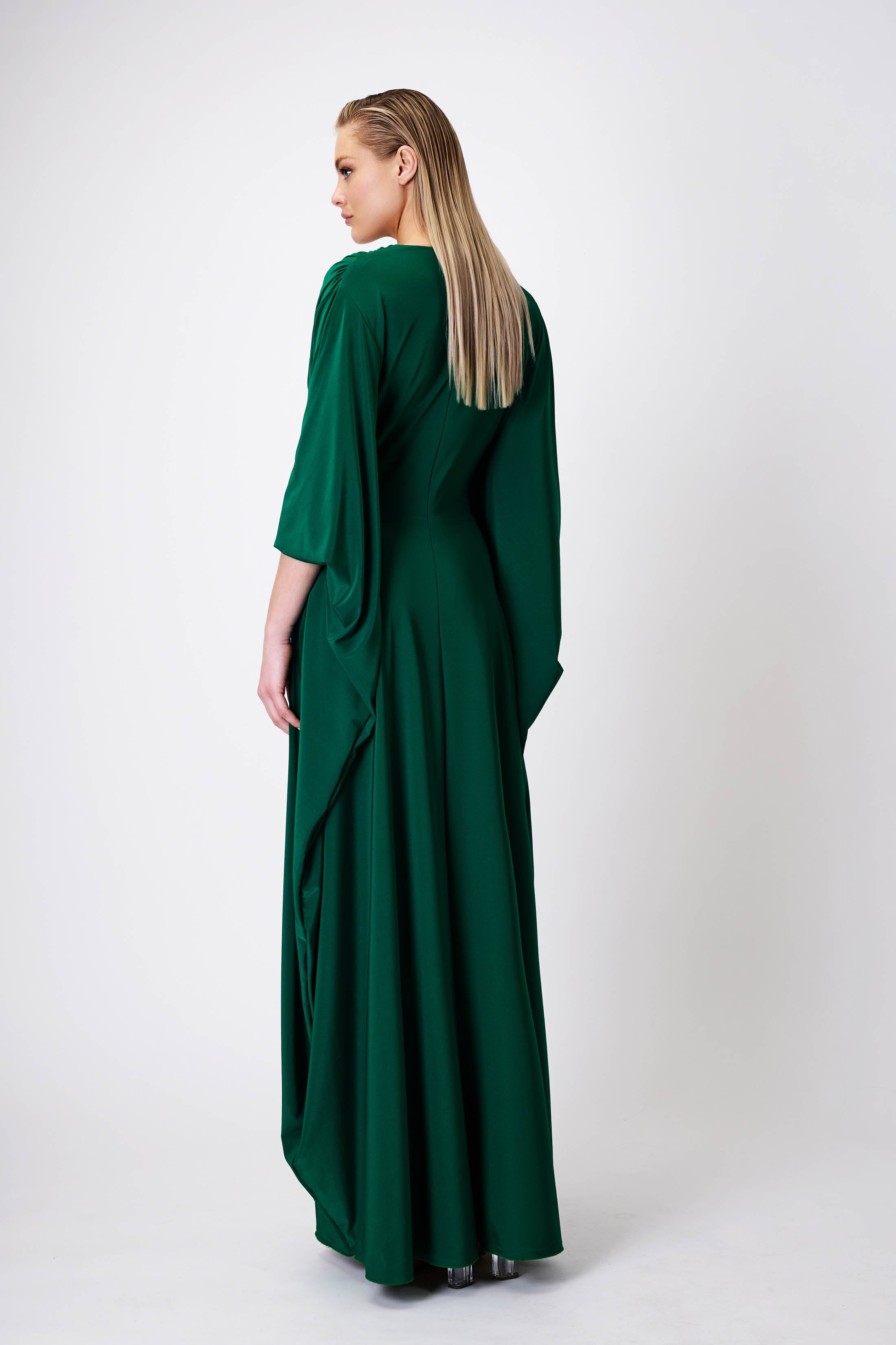 Ethereal Dress with Rose in Green