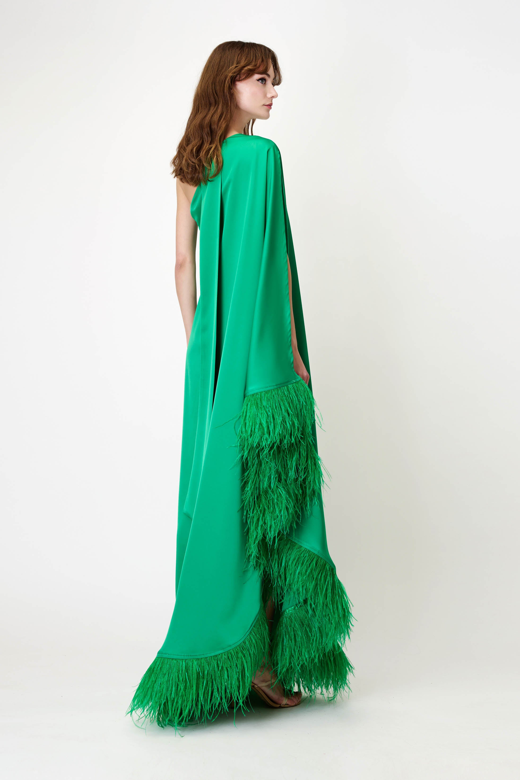 Maxi Dress in Green Crepe
