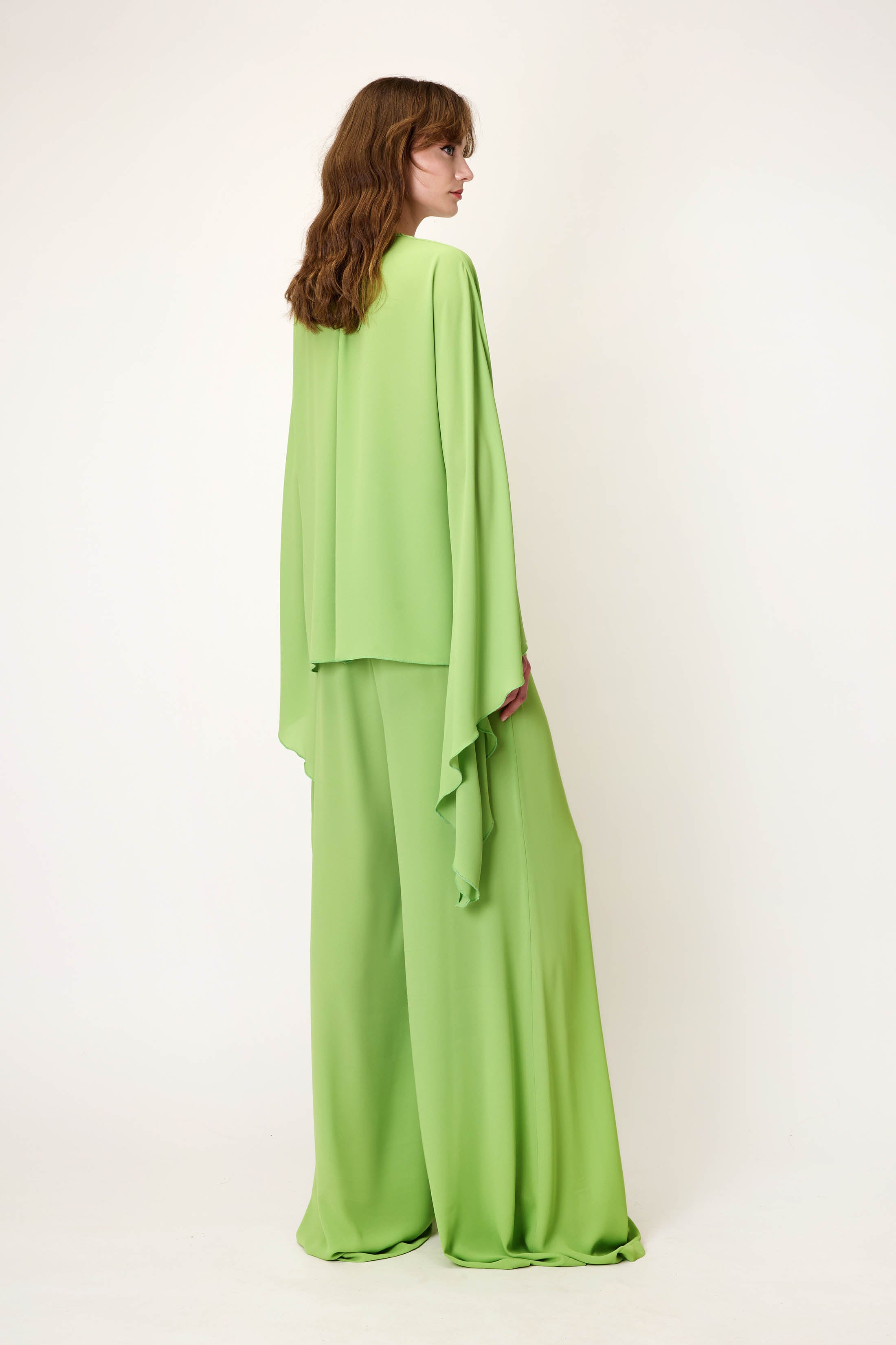 Crepe Trousers in Lime