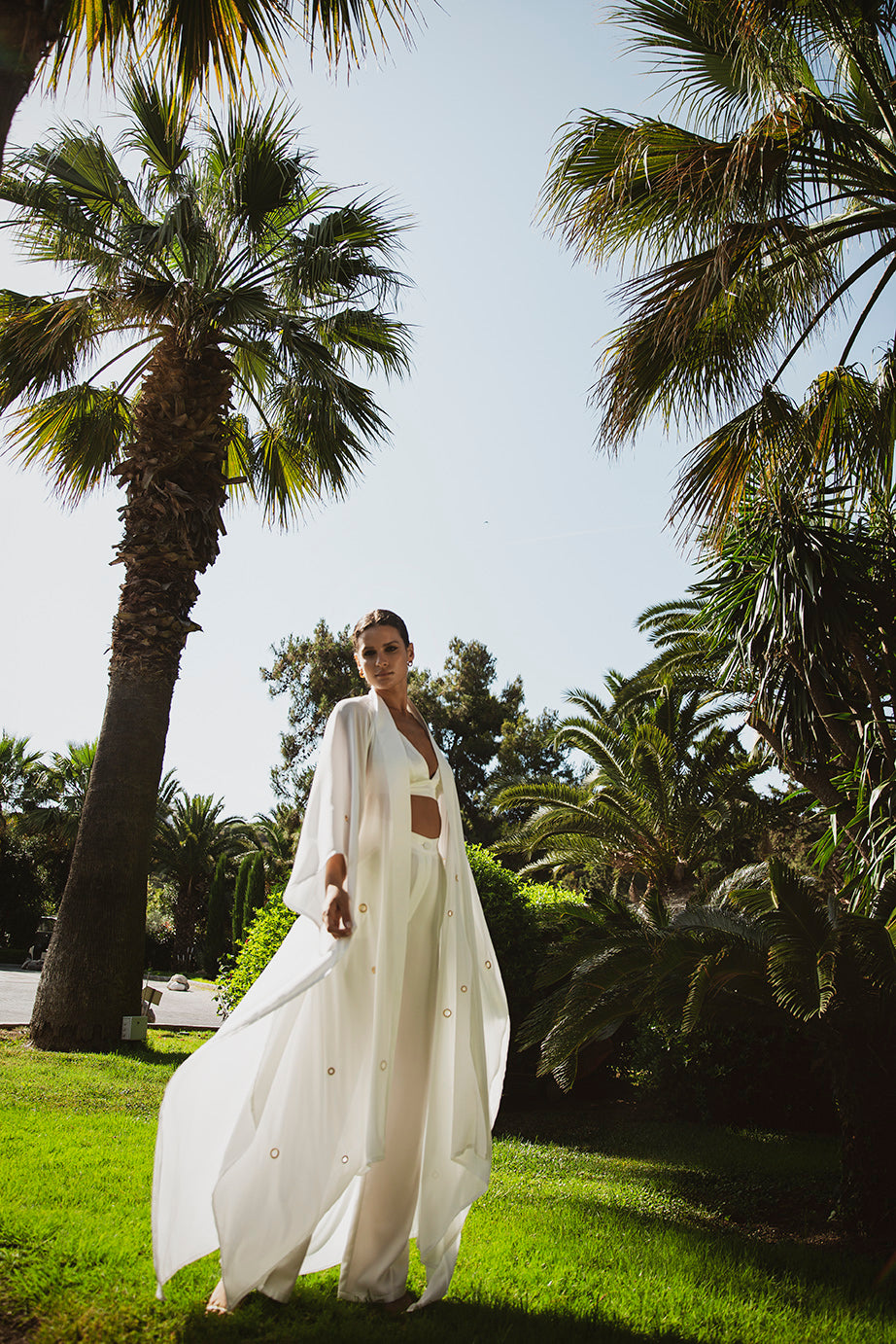 Oversized Caftan with Strass Gold Rings