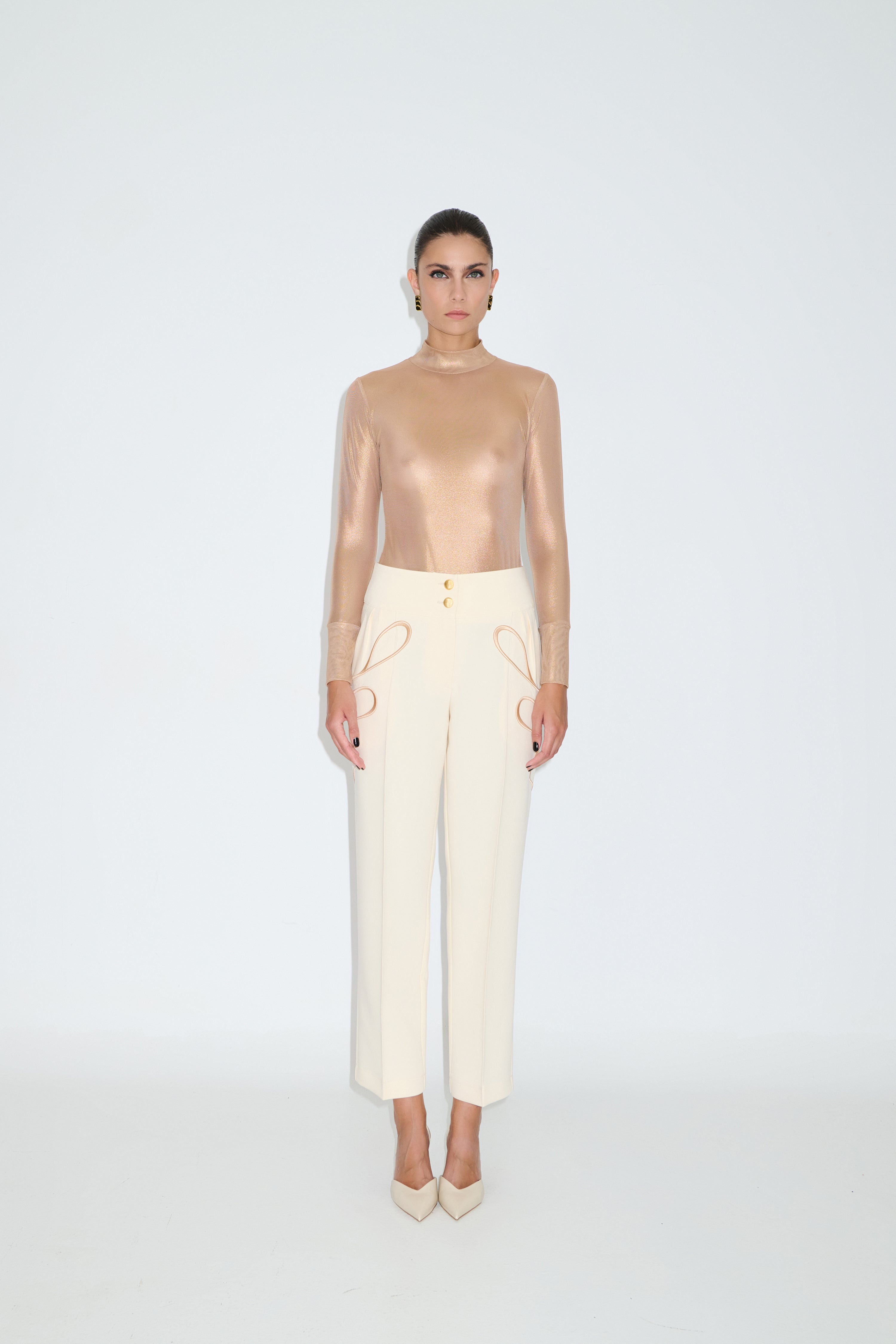 Embroidered wide-leg trousers CELIA