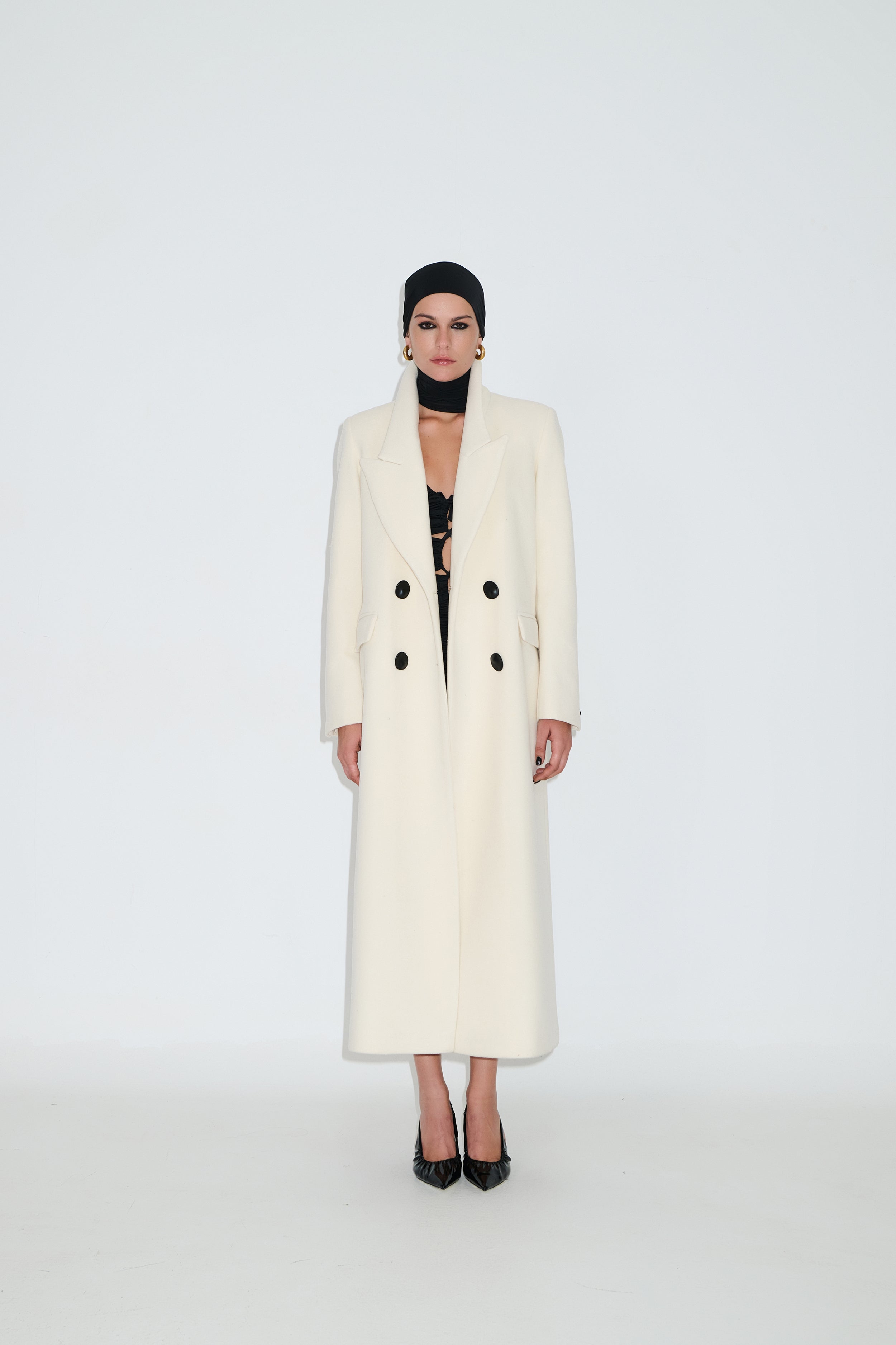 White wool coat GABRIELLA