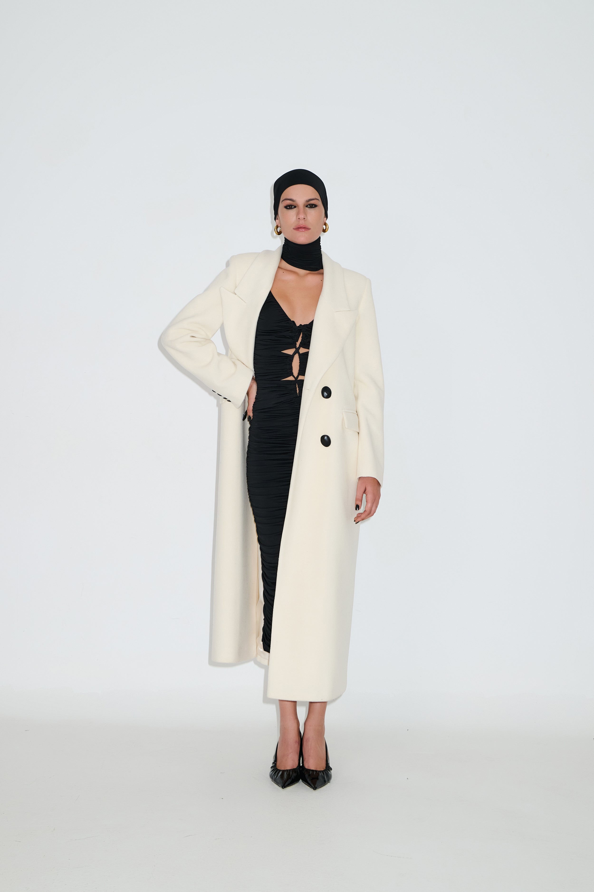 White wool coat GABRIELLA