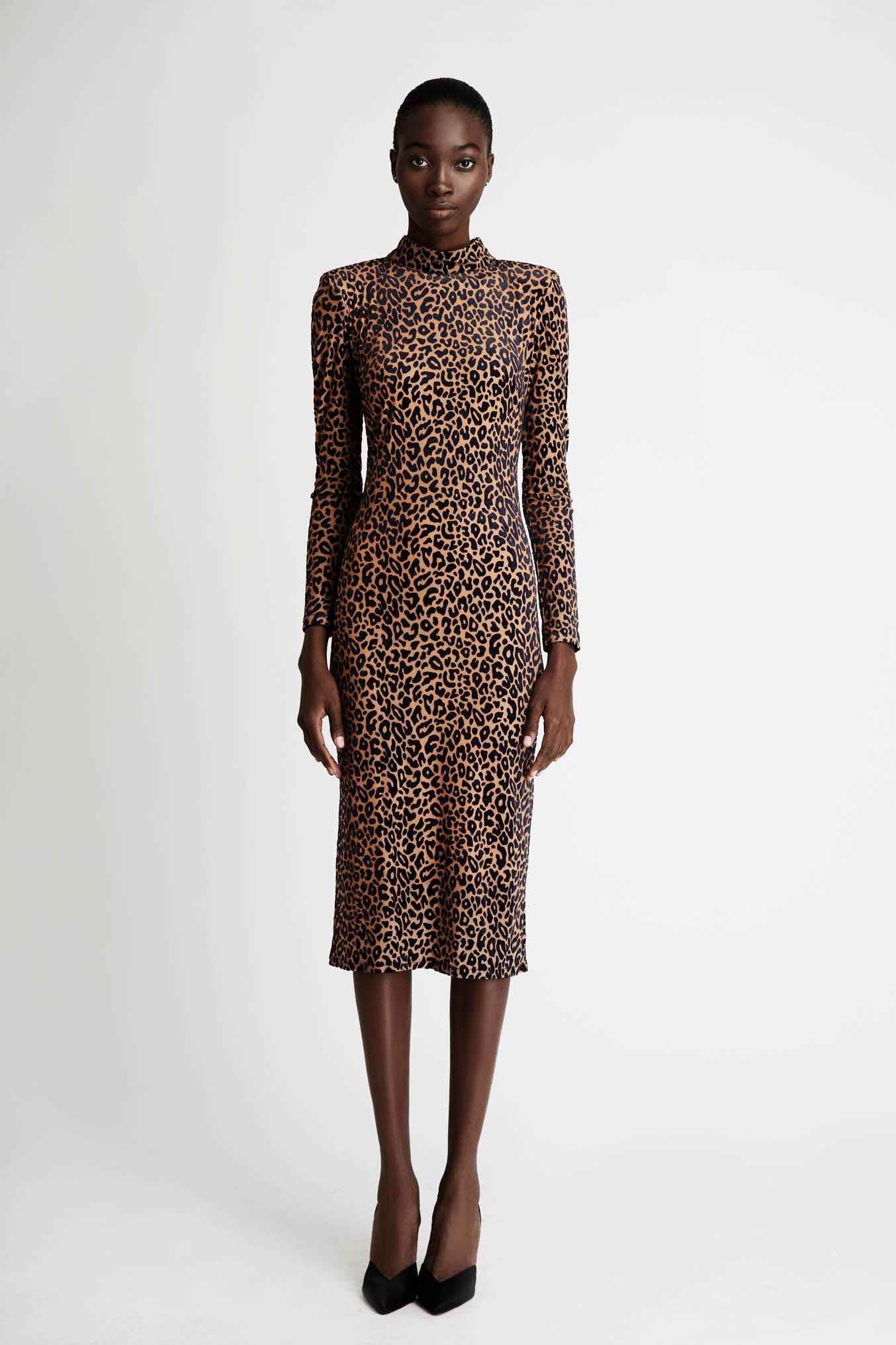 Pencil Leopard Dress with Open Back