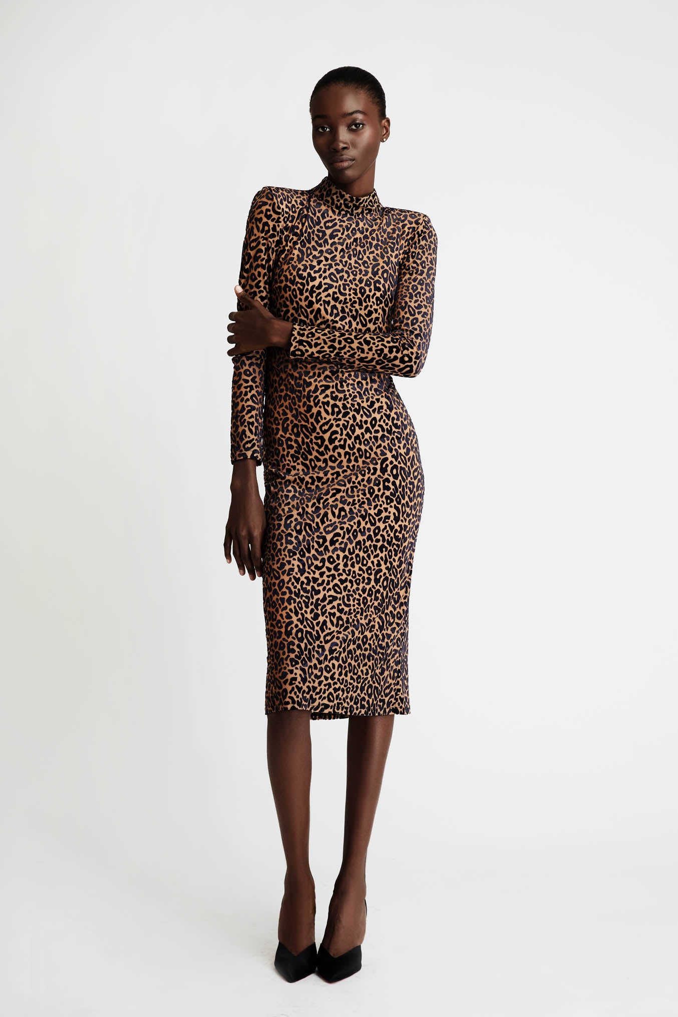 Pencil Leopard Dress with Open Back