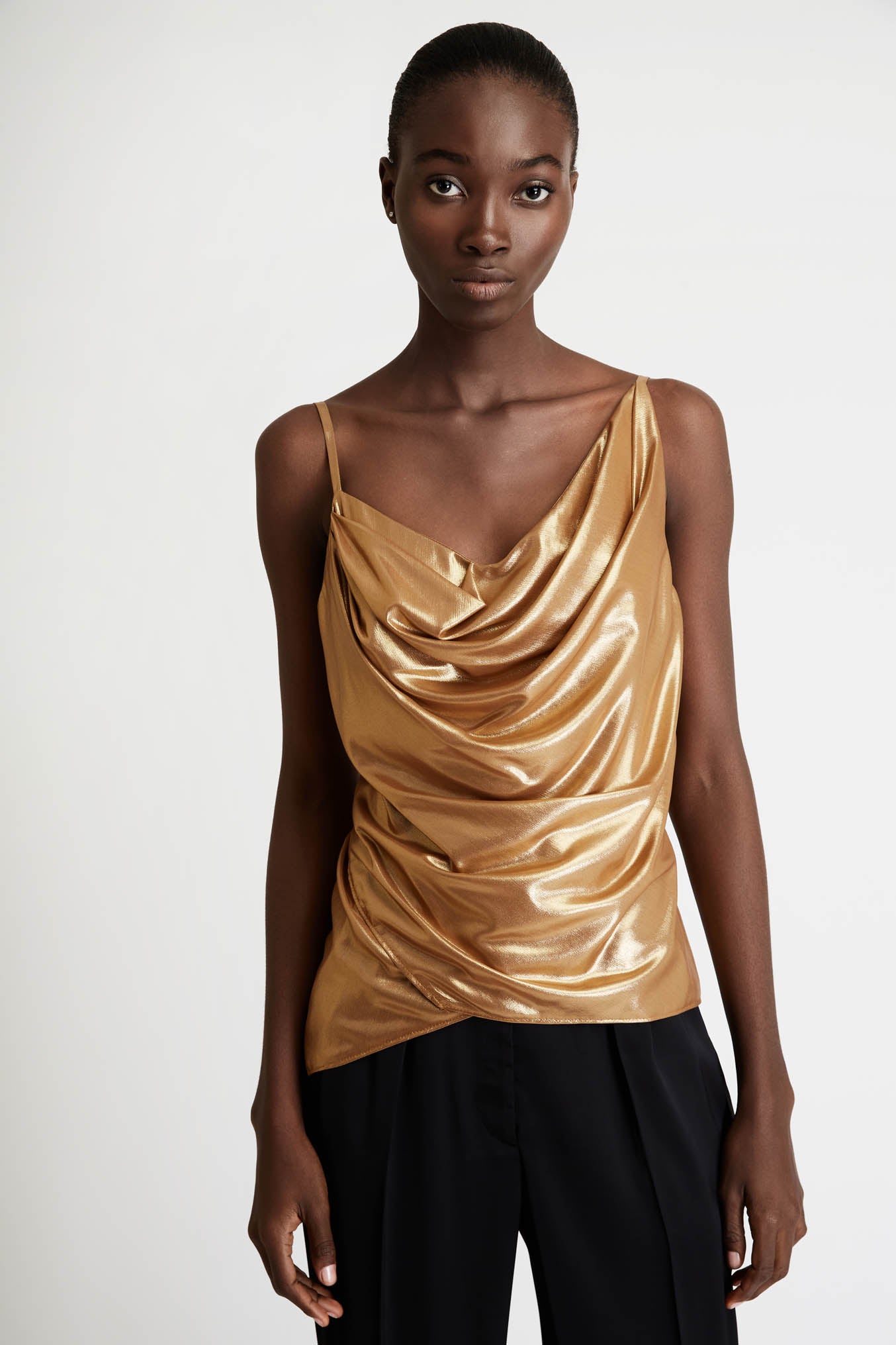 Metallic Georgette Top in Gold