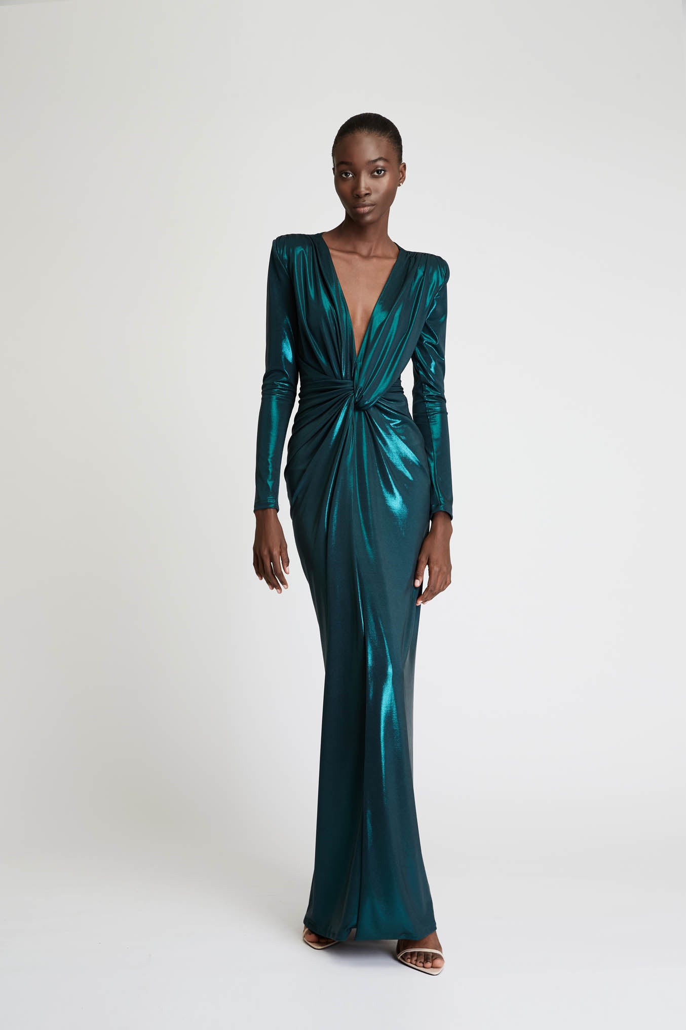 Metallic Dress with V-neck