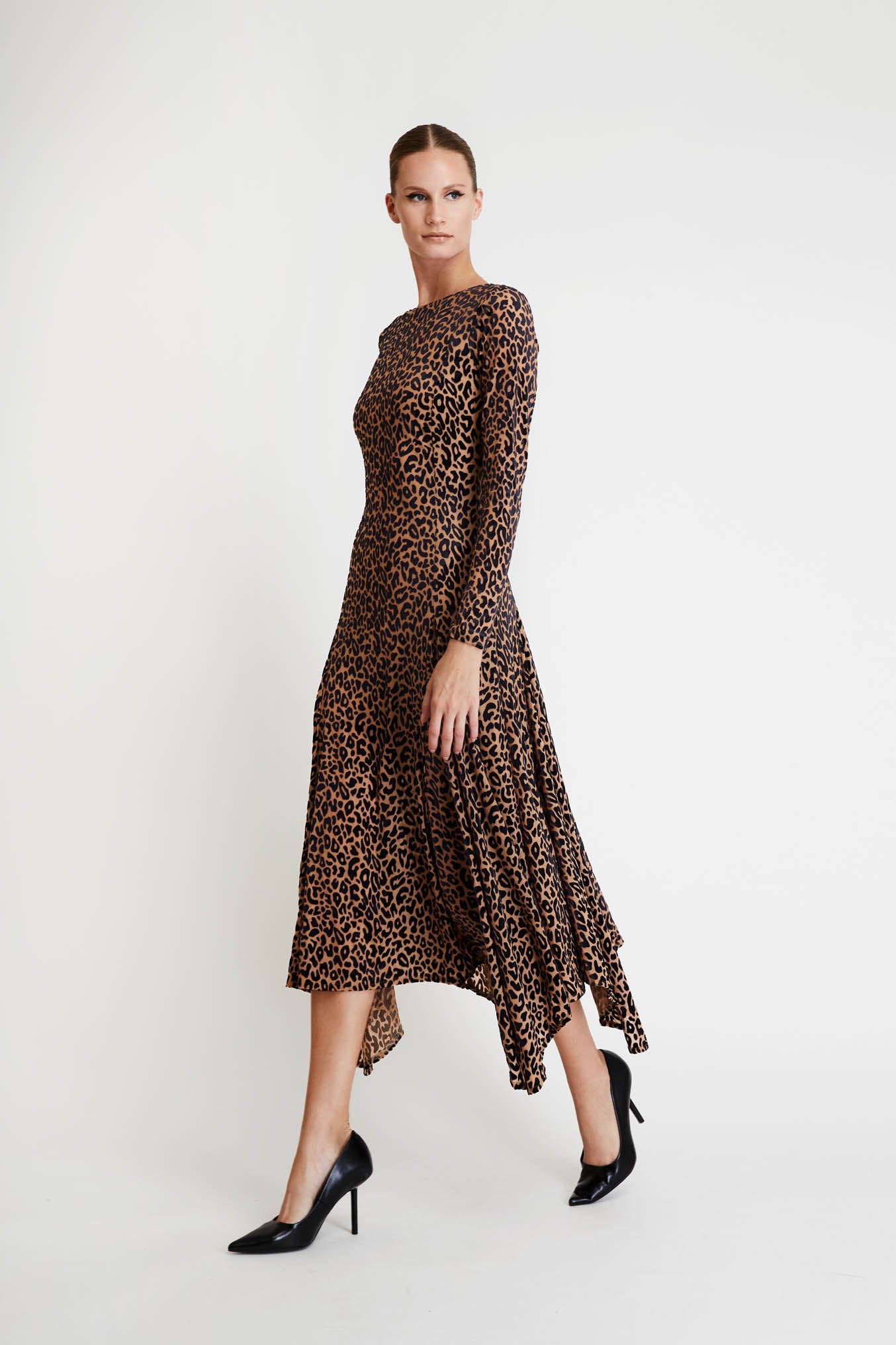 A-Line Leopard Dress with Open Back